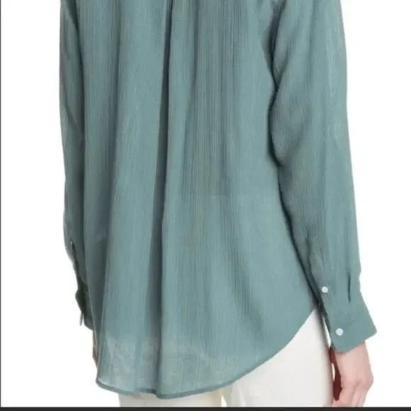 CLUB MONACO | crepe Claudia button up in teal | S - Picture 9 of 9